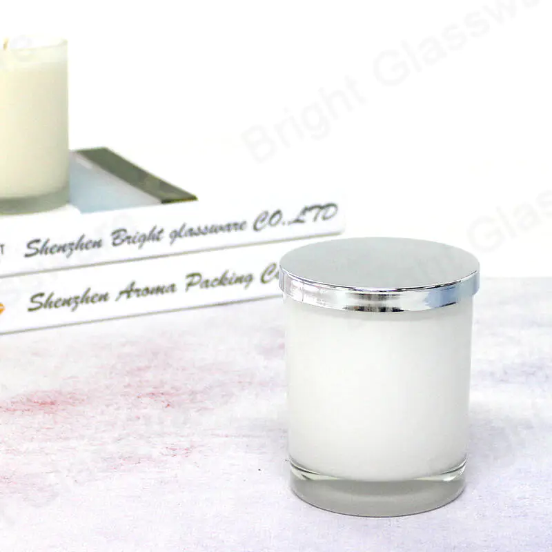 Tapas de velas plateadas de color galvanoplastia, tapas de metal de 81 mm / 82 mm para frascos de velas
