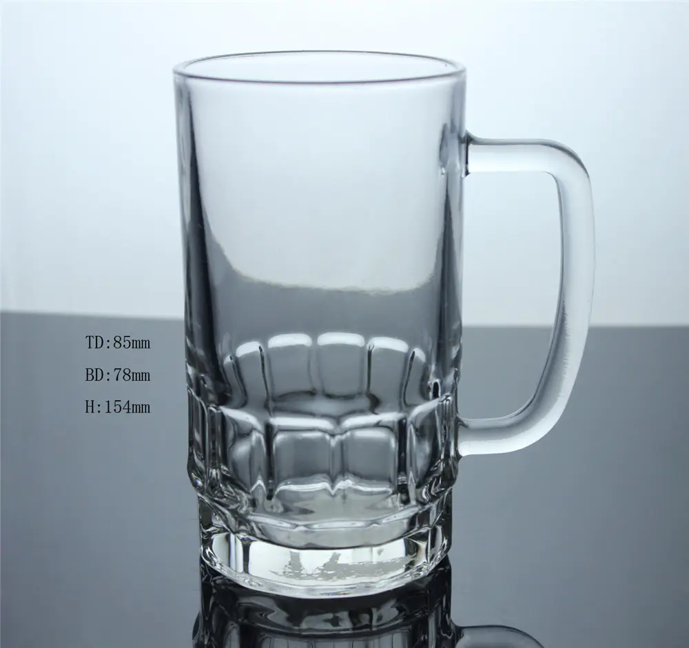 شفافة جدار واحد الشرب قابلة لإعادة الاستخدام الزجاج القهوة الحليب القدح أكواب الشاي الزجاجية مع مقبض