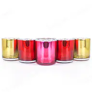Contenedores de velas de vidrio galvanizado de lujo para la fabricación de velas
