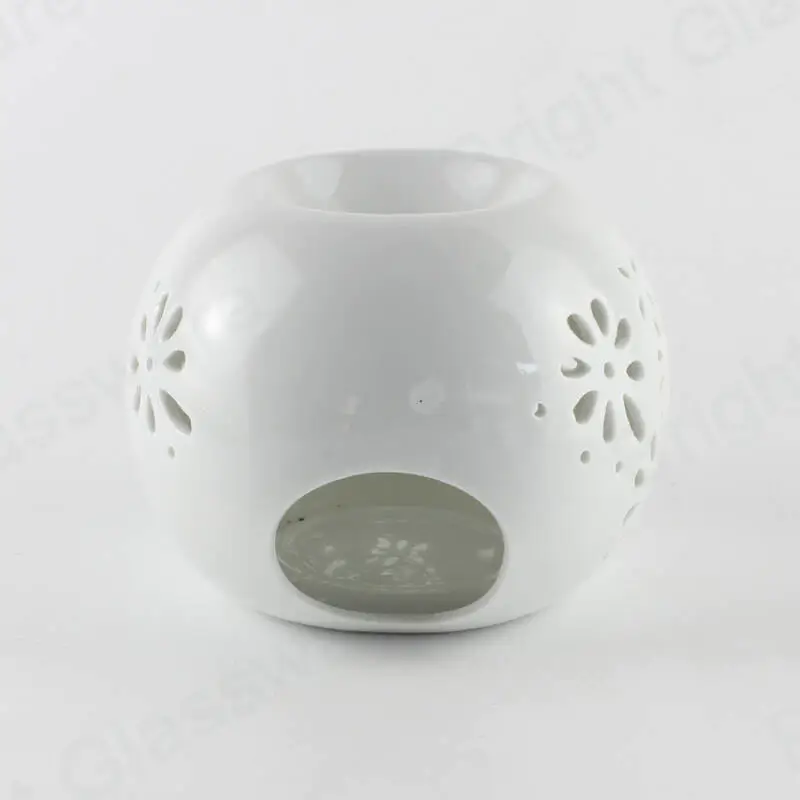 Шарообразная белая керамическая восковая горелка для расплава для эфирных масел