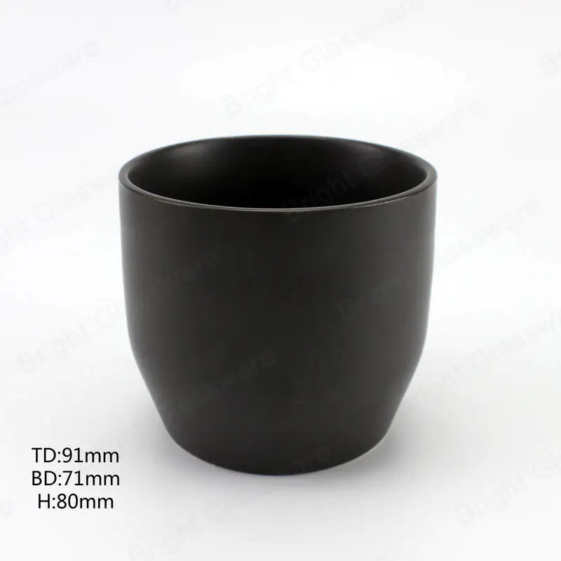 Venta al por mayor única vela de cerámica jarra negra para decoratiom hogar