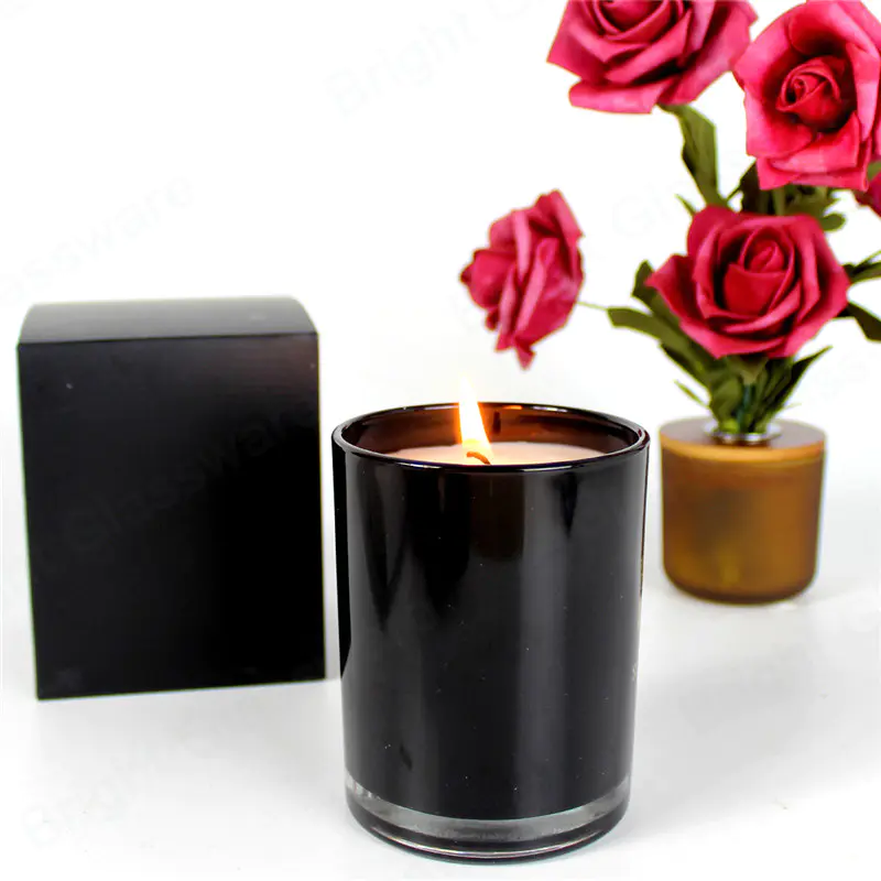Frasco Oxford negro opaco de base mediana de 10 oz Elegance con tapa de oro rosa