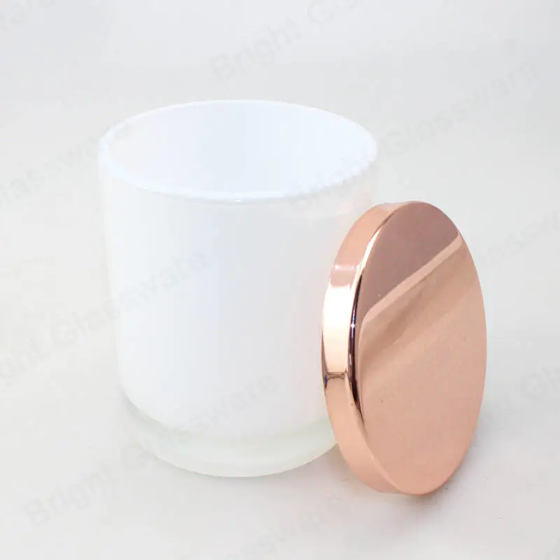 inside painted oxford opaque white medium jars with rose gold lid
