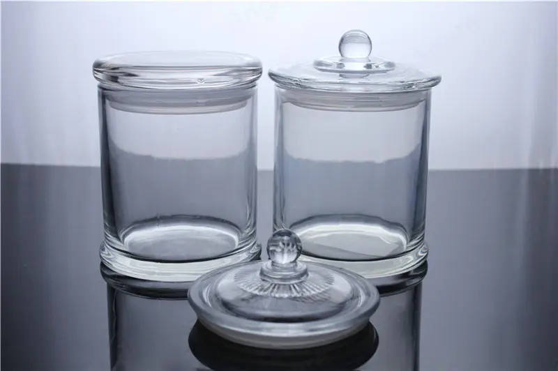 Petits pots de bougies tisza à base avec couvercle transparent