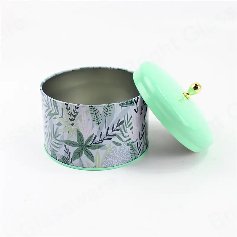 empty tin candle vessels with lid for tourist gift