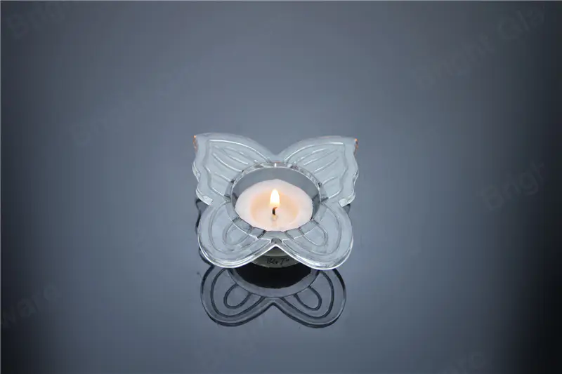 Decoración de fiesta Mini candelabro de mariposa de cristal