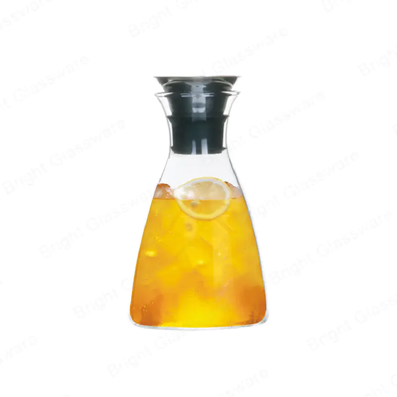 34 Oz 1L jarra de agua de vidrio resistente al calor duradera borosilicato jarra de vidrio para jugo de bebidas caliente y fría