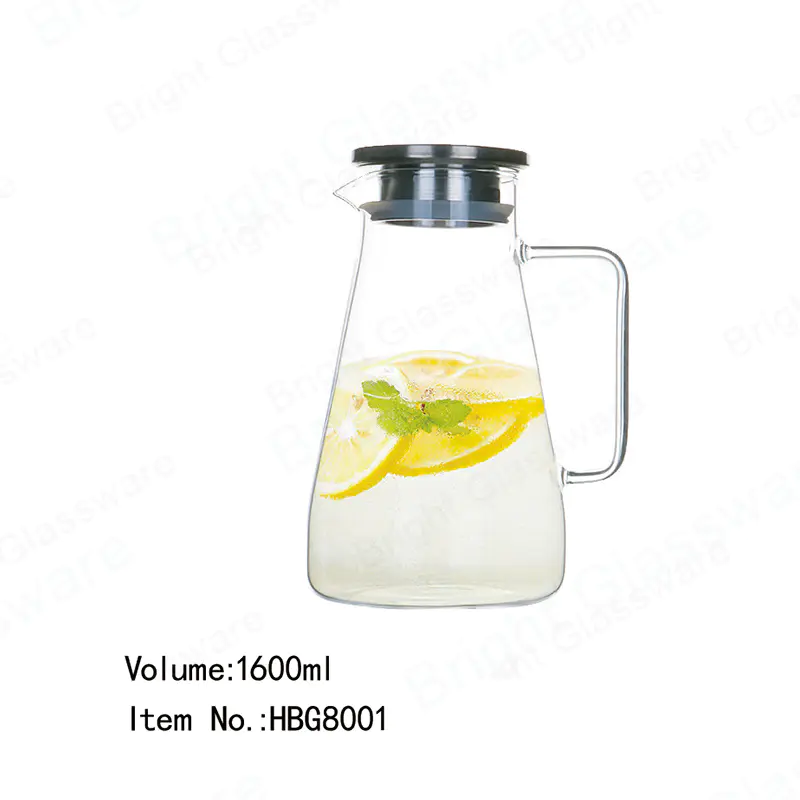 54 onzas 1600ml borosilicato resistente al calor jarras de vidrio con mango