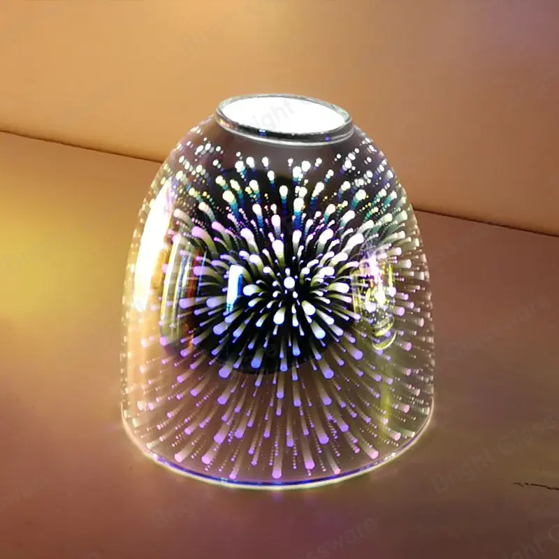 3D Firework Wax Burner Glass Electric Wax Melt Warmer Night Light Tart Burner Fragrance Candle Warmer para Home Office Bedroom Living Room