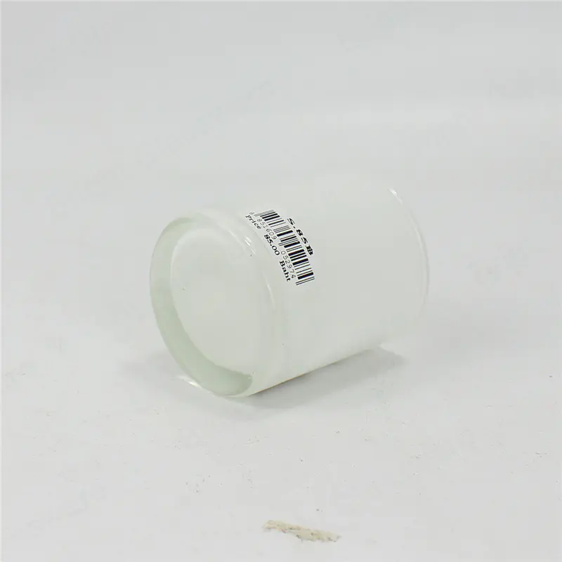 自定义标签标签带盖的空白色玻璃蜡烛容器