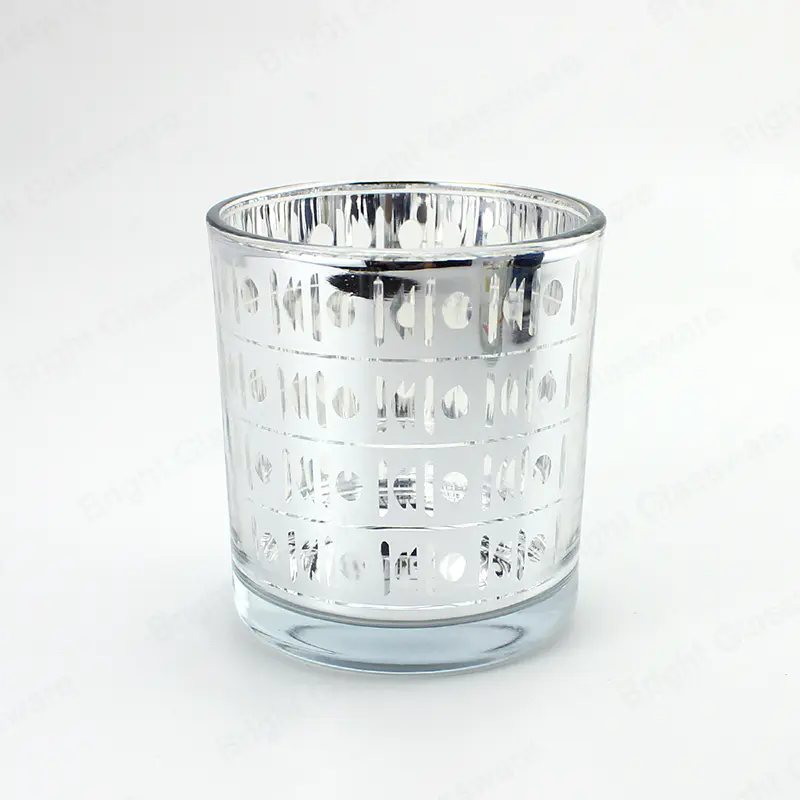 200ml de plata holográfica galvanoplastia de vidrio frascos de vela