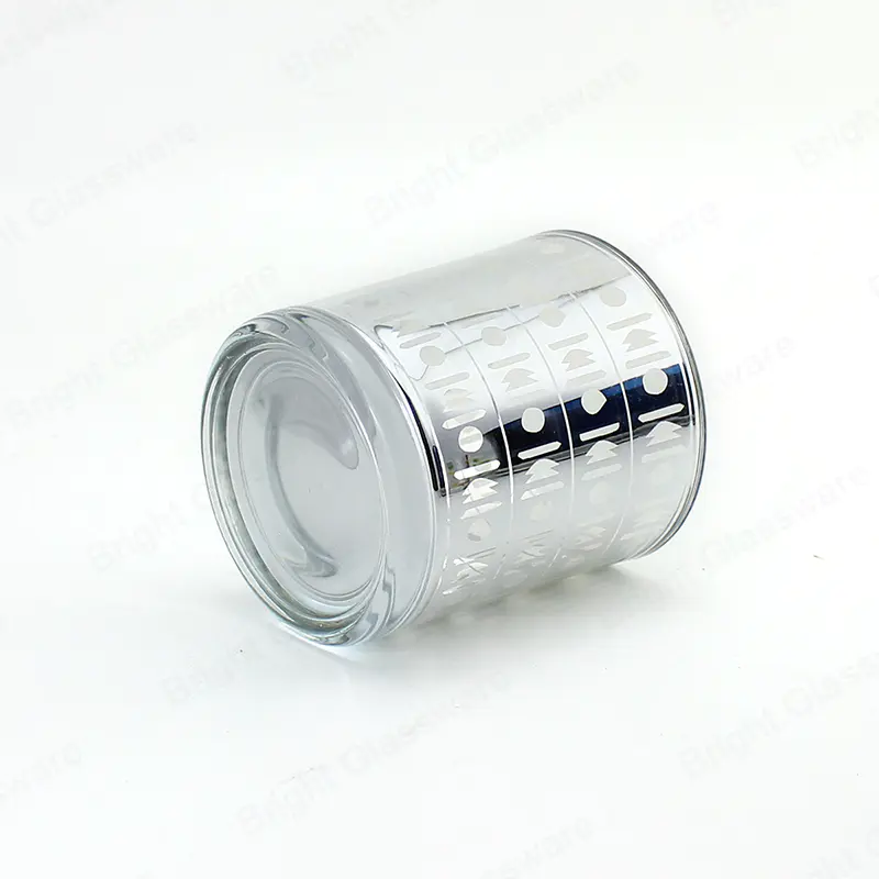 200ml银色全息电镀玻璃蜡烛罐