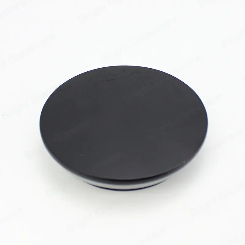 定制的黑色橡胶木制蜡烛盖，带硅胶环，用于蜡烛罐