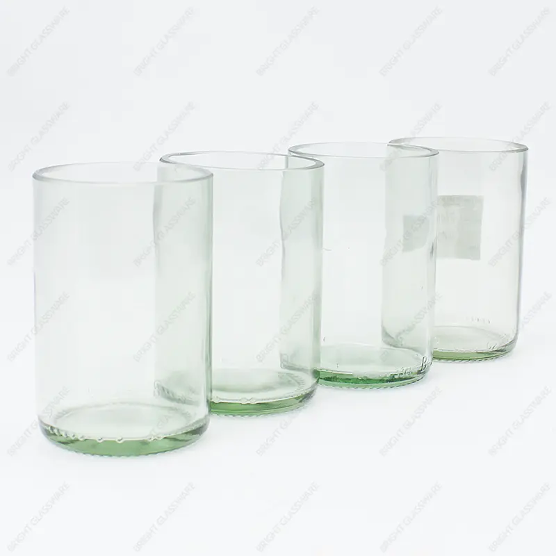 Botella de cerveza de vidrio reciclado de cilindro transparente personalizado al por mayor