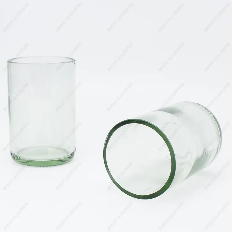 Botella de cerveza de vidrio reciclado de cilindro transparente personalizado al por mayor