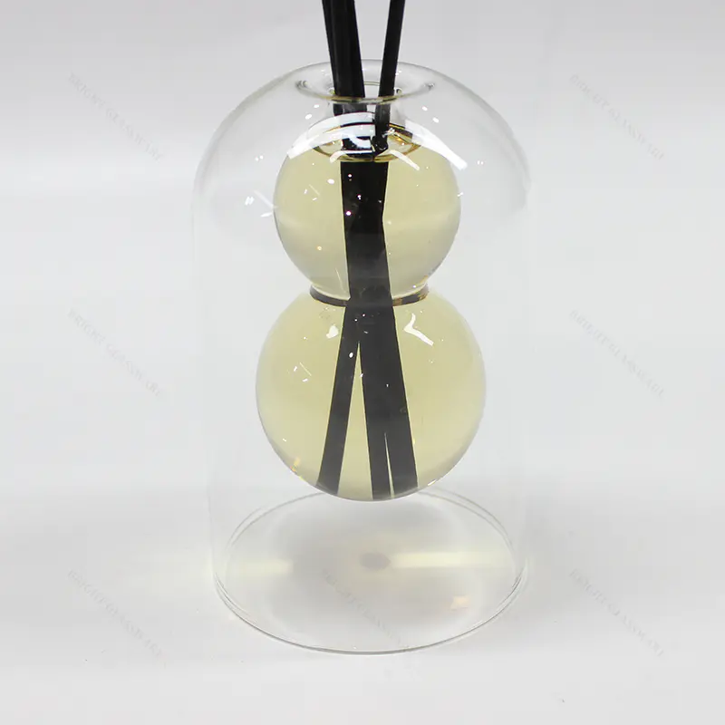 高硼硅玻璃透明芦苇扩散瓶双层芳香疗法