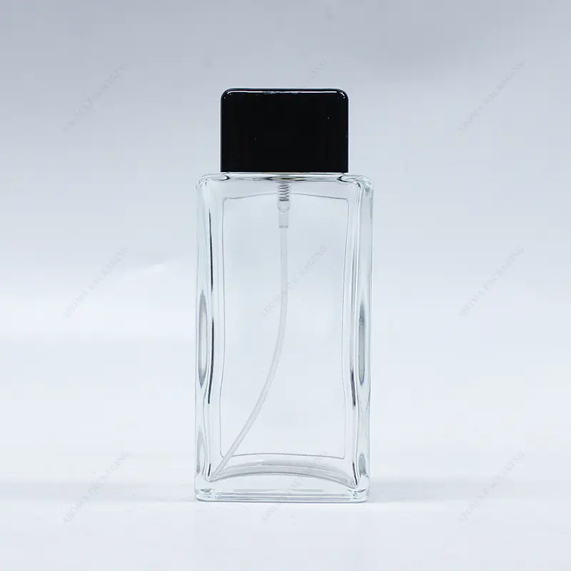 工厂新产品100ml方形玻璃香水瓶GBC224带黑盖