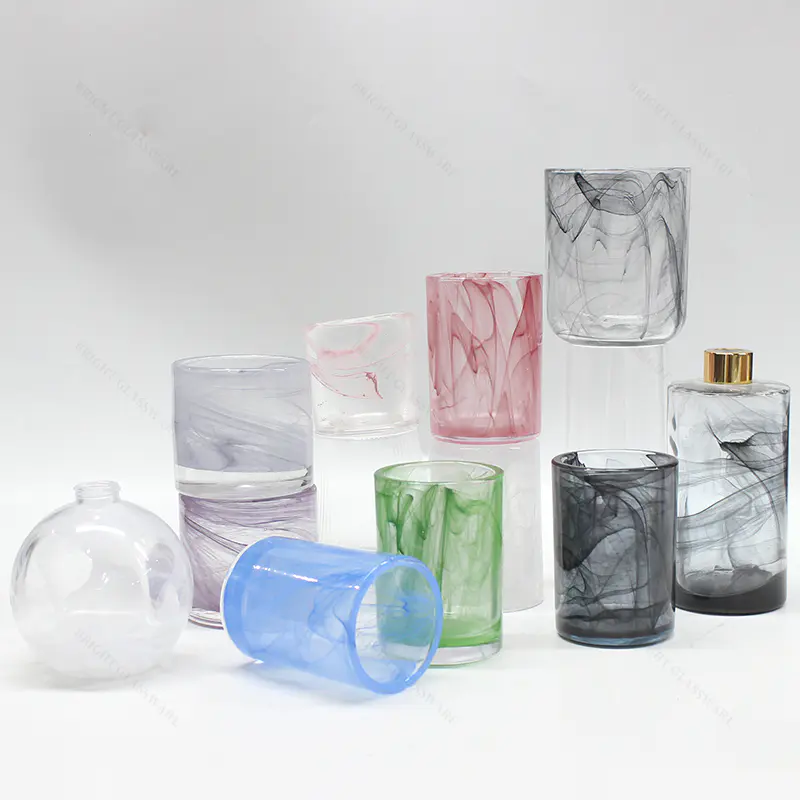 Muestra gratuita de vidrio Candle Jar Color de alta temperatura Color personalizado del logotipo
