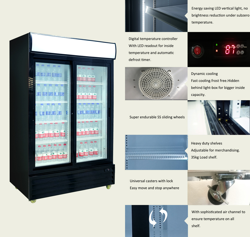 Puerta de vidrio-bebidas-refrigerador