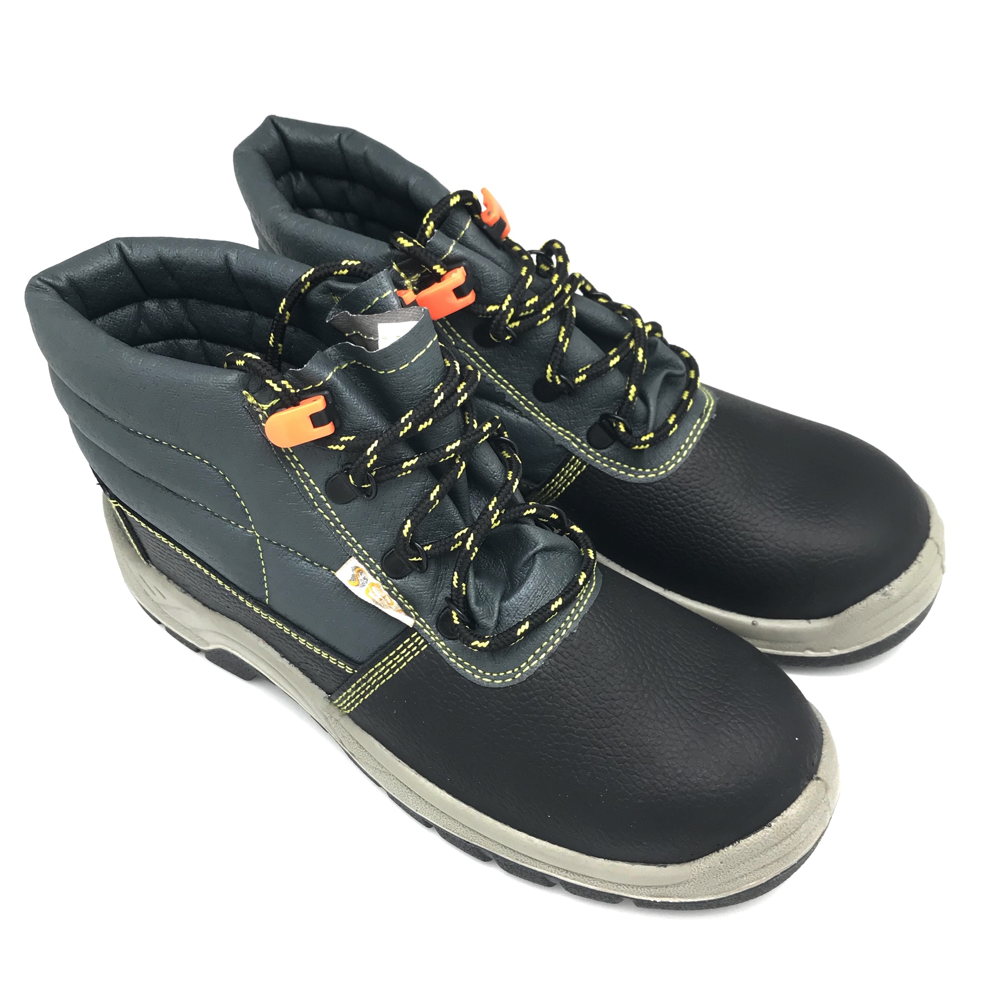 Черная защитная обувь из натуральной кожи с CE, антистатическая конструкция водонепроницаемая защитная обувь