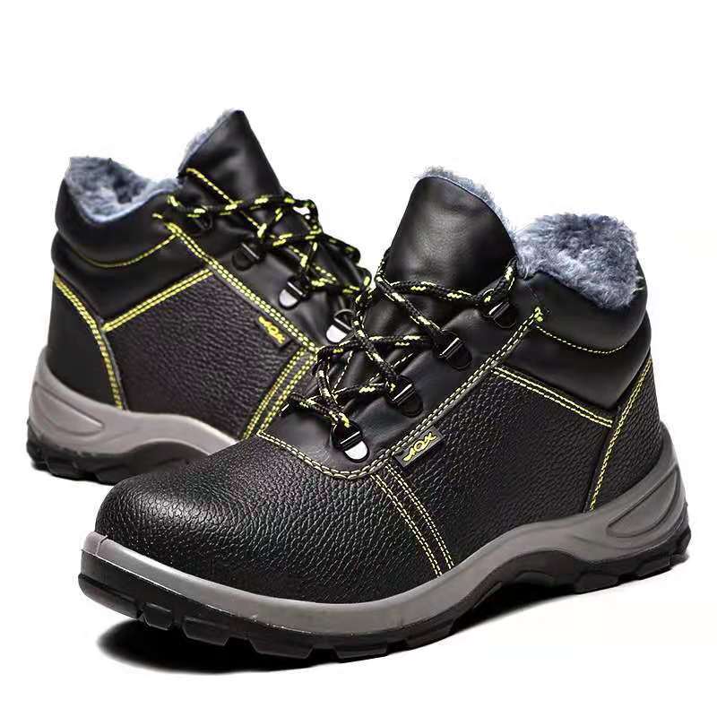 Sapatos de segurança de biqueira de aço de lã pesados de inverno