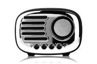 Factory Price Cheap Bluetooth Speaker Portable Sport Stereo Retro Radio Shape Mini Speaker With Electroplated Cover 