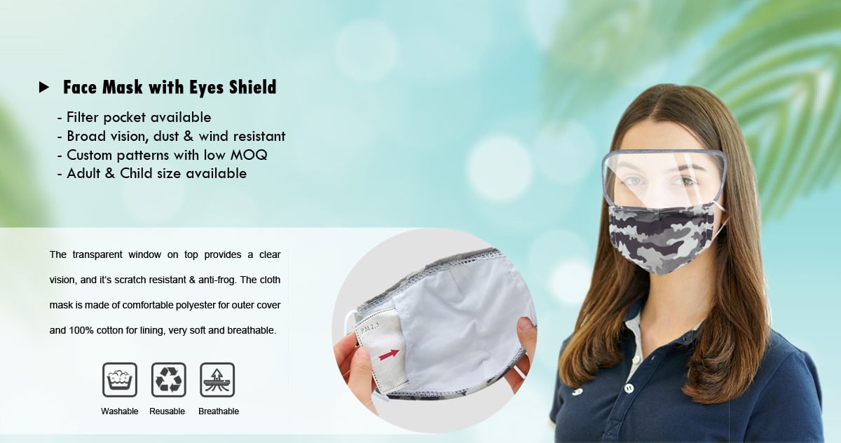 custom face mask with eyes shield