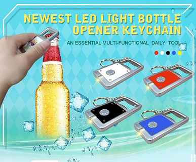 LED Light Bottle Opener Keychain