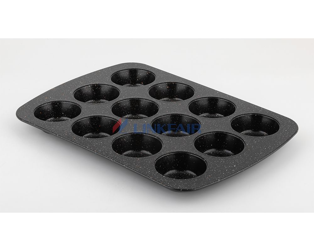 Molde para muffins de acero al carbono antiadherente de 12 tazas