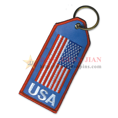 USA embroidered keychain 