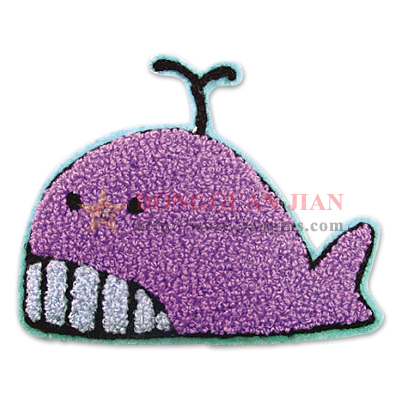 whale chenille patches