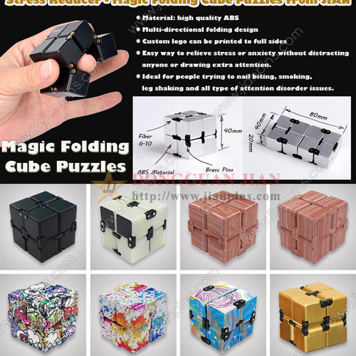 Infinity Fidget Cube Stress Reliever Toy, trencaclosques de cub plegable màgic de JIAN