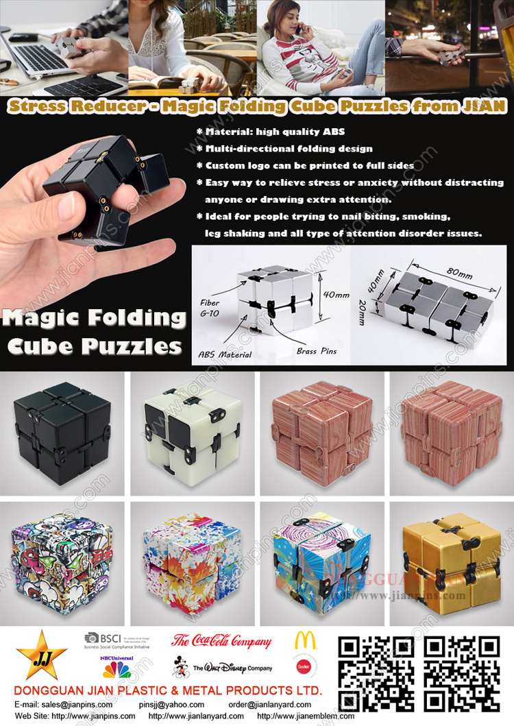 인피니티 피젯 큐브 스트레스 완화 장난감, JIAN의 매직 폴딩 큐브 퍼즐