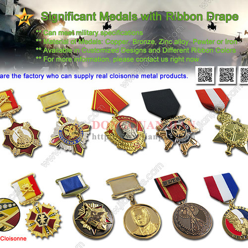 Bedeutende Medaillen mit Ribbon Drapieren von JIAN