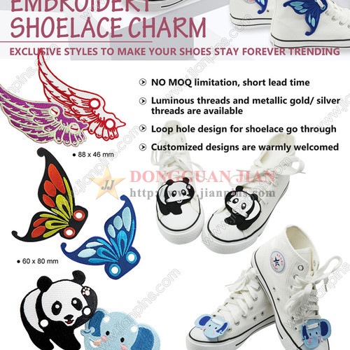 Fancy broderi Shoelace Charms