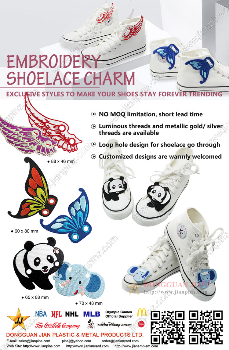 Fancy broderi Shoelace Charms