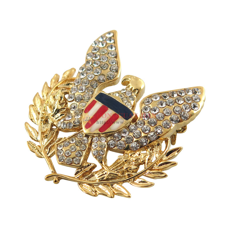 Emalje pin badges med Rhinestone