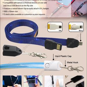 Multifunctional 2 in 1 Cell Phone Charging Cable Lanyards