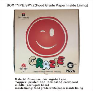 logo printing customize food grade paper inside lining corrugate pizza box 