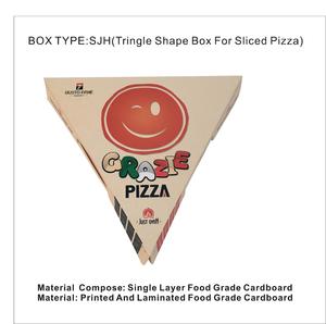 Logo Printing Customize Single Layer Food Grade Cardboard Triangle Shape Pizza Box For Sliced Pizza