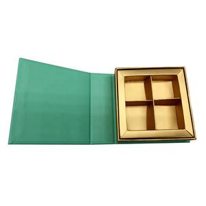 4 pcs load hand made luxury 4 pcs chocolate gift box with with golden paper divider 
