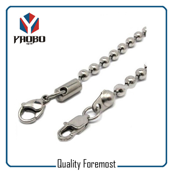 Custom High Quality Metal Iron Ball Chain With Lobster For Jewelry