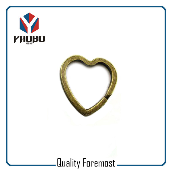 Antique Brass Heart Key Ring