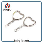 Heart Split Ring With Curb Chain