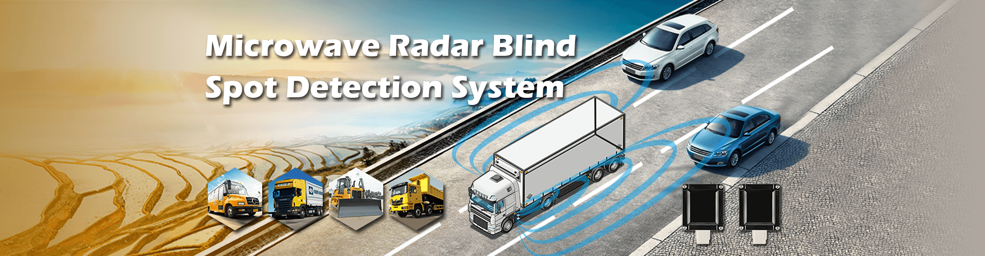 Sistema de detecção de ponto cego de radar de micro-ondas 24G/77G
