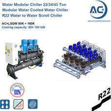 R22 Modular water cooled water chiller / Water Cooled Scroll Chiller modular water chiller