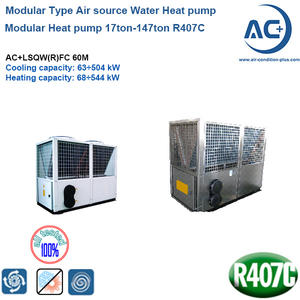 60 Modular Heat pump 17ton-147ton R407C scroll compressor air heat pump