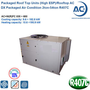 DX Packaged Rooftop  Air Conditioner 2ton-54ton Packaged Rooftop Air Condition R407C 