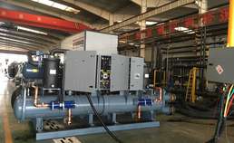 100% running test of water cooled screw chiller testing for delivery 