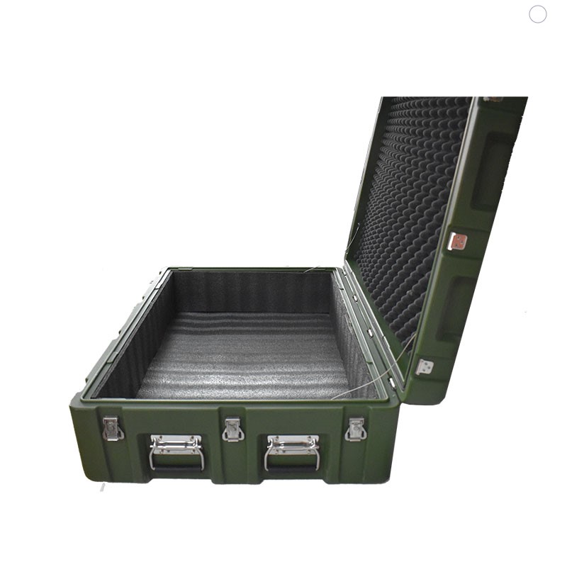 caja de almacenamiento militar de plástico impermeable estuches militares de transporte de servicio pesado